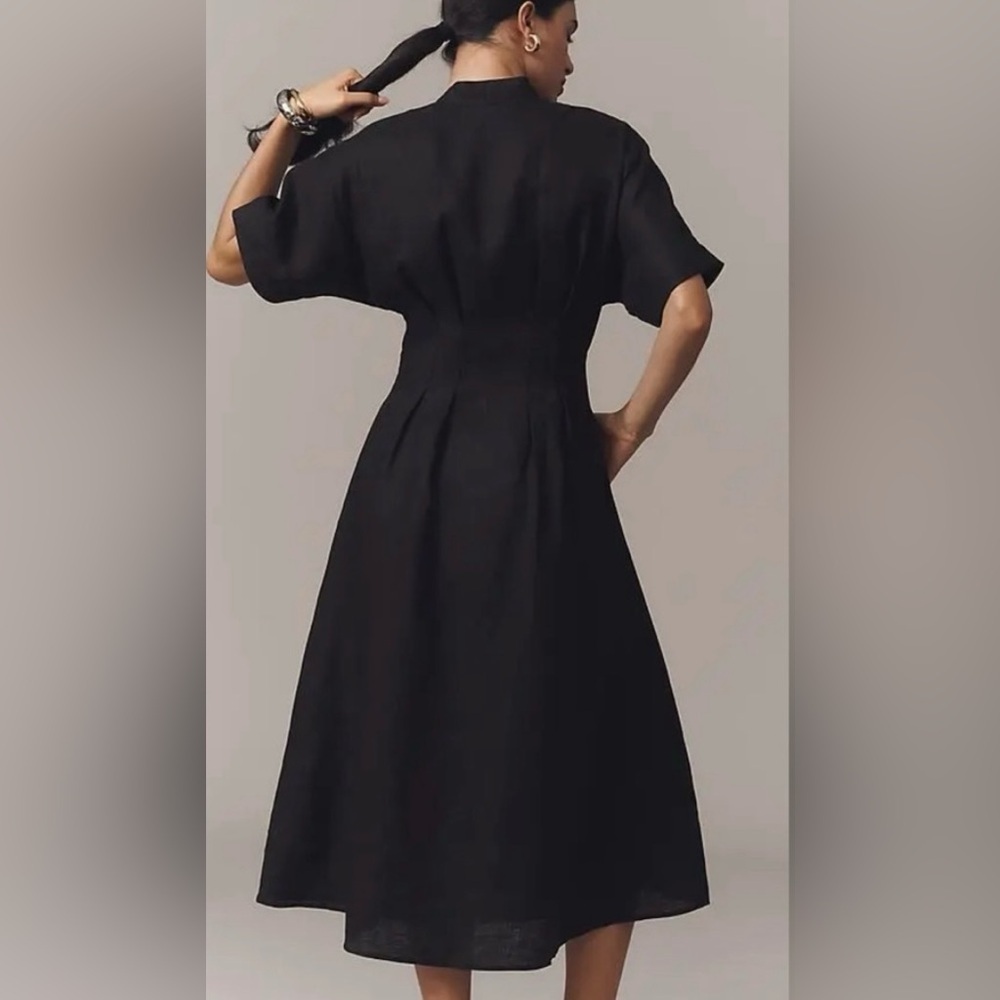 Anthropologie x Exquise Tobie Linen Midi Shirt Dress Size 1X NWT - Picture 3 of 16